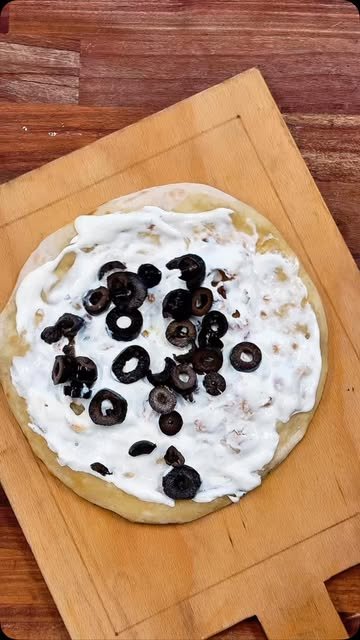 Cheese and olive manakish made at KabobG
